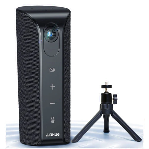 AIRHUG Webcam with Conference Speaker and Microphone,1080p Video Conference Camera, USB-C Webcam with 4 Microphones and Speaker