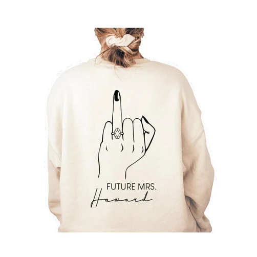 Up2ournecksinfabric LLC Future Mrs Sweatshirt - Fiancee - Newly Engaged - Engagement Gift - New Mrs - Custom Mrs Sweatshirt - New Mrs - Honeymoon Pajamas - Wedding Gift - Future Mrs. Gift
