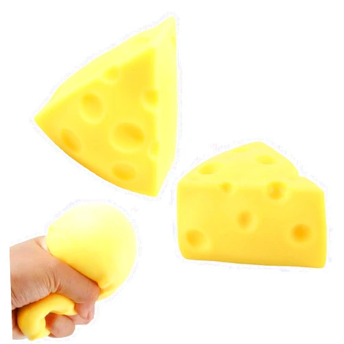 Holgosiu Cheese Squishy Toys Squeeze Cheese Stress Ball Squishy Cheese Fidgets Cheesecake Toys Sensory Squishy Miniatures Novelty Squishy Cheese Toy, 2Pcs