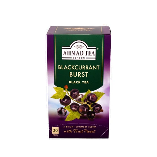 Ahmad Tea Blackcurrant Burst Black Tea, 20-Count Boxes (Pack of 1)