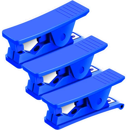Mudder PTFE Plastic Tubing Cutter Hose Tube Cutter Pipe Cutter Accurate Tube Cutting Tool for Nylon PVC PU Tube and Hose Cut up to 3/4 Inch OD Tube (Blue, 3 Pieces)