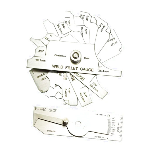 Carkio V-WAC Gage Biting Edge Stainless Steel Welding Gauge Single Weld Gage Weld with 7 Piece Fillet Weld Gauge Gage SetCompatible with Welder Inspection