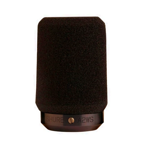 Shure A2WS Locking Microphone Windscreen - Reduces Unwanted Breath and Wind Noise, Black - Compatible with SM57 and 545 Series Mics (A2WS-BLK)