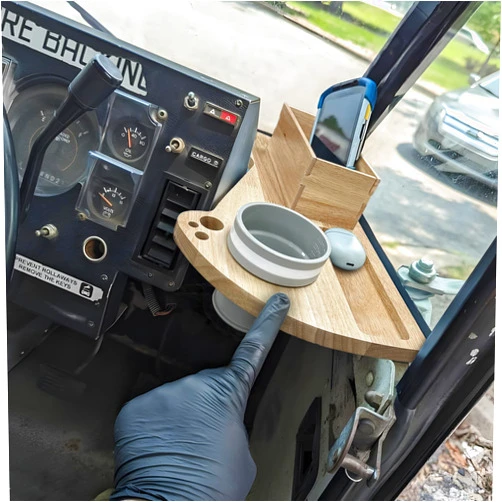Bantlou Car Cup Holder Tray for USPS Mail Carrier/LLV Mail Truck, 2 in 1 Detachable LLV Mail Truck Dash Car Tray, Quick and Easy Work, Holds Cup,Scanner,Pen,Marker and A Box for The Forms, Gift for Mailers