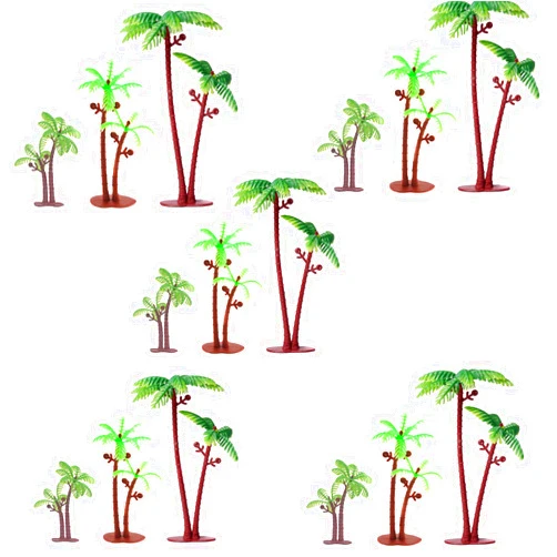JinYu 30 Pcs Coconut Palm Model Trees/Cake Topper - Charming Cupcake Topper Scenery Model Scenery Model for Cake Decorations or Building Model Landscape