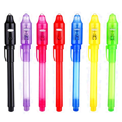 SCStyle Invisible Ink Pen 7Pcs,Spy Pen Marker Kid Pens for Writing Secret Message Pen Valentines Day Easter Day Halloween Christmas Birthday Party Bag Gift,Invisible Ink Pens with UV Light for Kids