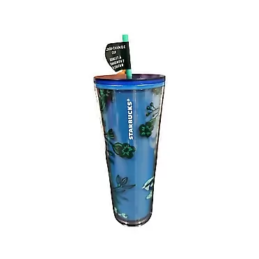 Starbucks 2022 Holiday Blue Green ‘Berry Corsage Color Change’ Tumbler 24oz Venti