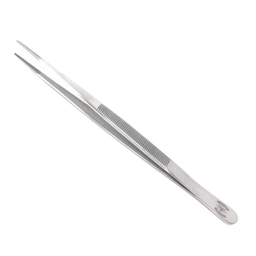 Scientific Labwares High Precision Stainless Steel Lab Tweezers/Forceps with Straight Broad Strong Point (6 in.)