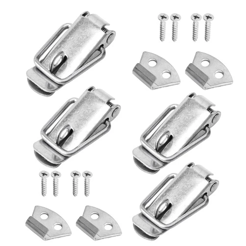 Juvielich Knob Hasp Locks Twist Keyed Hasp Lock Stainless Steel Safety Hasp Latches Keyed for Small Doors Cabinets File Drawer Lock Freezer Door Lock Silver 58mm 4PCS