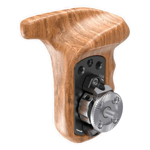 SMALLRIG Left Side Wooden Handle with Rosette for Camera Shoulder Support Rig, (Left Hand)- 1891