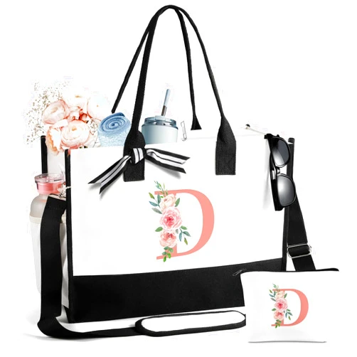 FURTOM Personalized Gifts Canvas Tote Bags for Women Shopping Bag Reusable Grocery Bags Shoulder Bag Women Mrs Friends Teacher Sister