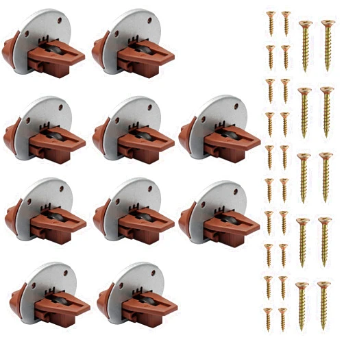 Kyuionty 10 Sets Drawer Slides Replacement, Compatible with Kenlin Rite-Trak II Drawer Track Guide Repair Kit for Dresser/Nightstand Drawers with Metal Back Plate, Screws