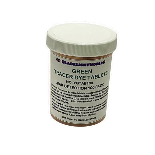 Black Light World Tracer Dye Green Tablets 100 Pack