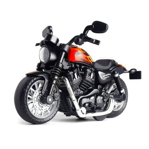 MING YING 66 Mini Toy Motorcycle - Pull Back Toy Cars with Sound and Light Toy,Toy Motorcycles for Toddlers,Motorcycle Toys for Boys Age 3-9 (Black)