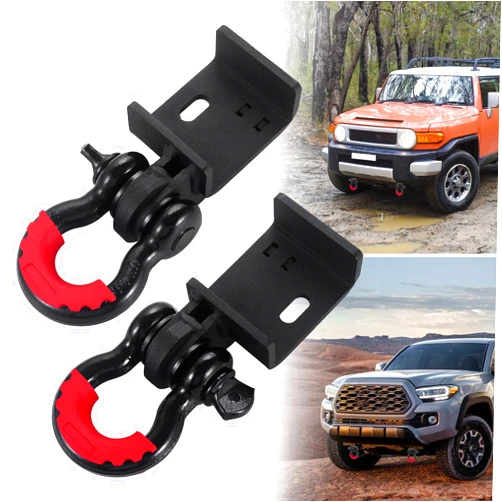 BYERNAUTO Front Demon Tow Hook Bracket, BYERNAUTO Demon Shackle Mount with 3/4inch D Ring Shackles Compatible with Toyota Tacoma 2009-2023