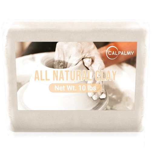 CALPALMY 10 lbs Natural Clay for Pottery – Natural Air Dry Moldable Clay Bulk, White - High Density and Quality, High Fire Sculpting Clay for Pottery Wheel, Hand Building and Craft Project