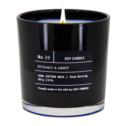 Lulu Candles | Bergamot & Amber | Smells Like Citrus & Musk | Luxury Scented Soy Jar Candle | Hand Poured in The USA | Highly Scented Long Lasting (9 Oz.)