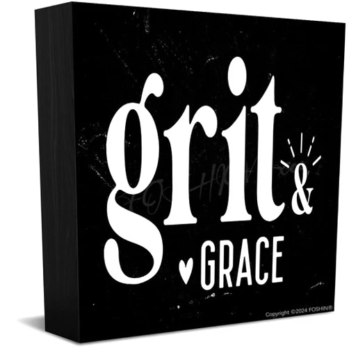 Generic 5x5 Inch Brave Spirit Wooden Desk Sign, Tenacity themed faith plaque, steady ornament for living room and personal room shelf display