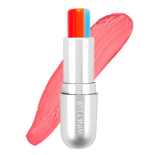 Winky Lux Rainbow Tri-Color Tinted Lip Balm – Hydrating Lip Care with Jojoba Oil & Vitamin E, Sheer Pink Tint, Moisturizes and Softens Dry Lips