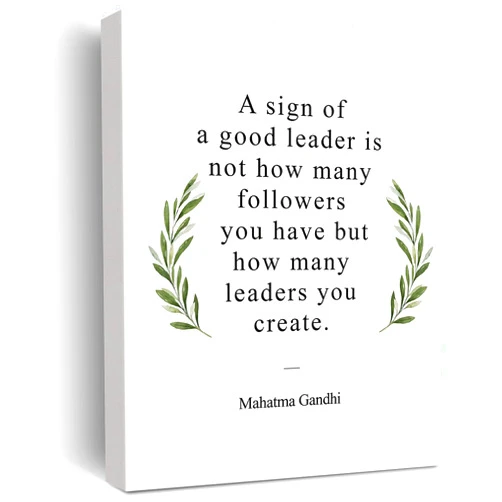JerLoe Inspirational Mentor Canvas Wall Art Motivational a Sign of a Good Leader Quote Canvas Print Positive Boss Leader Painting Office Home Wall Decor Framed Leadership Gift 12x15 Inch