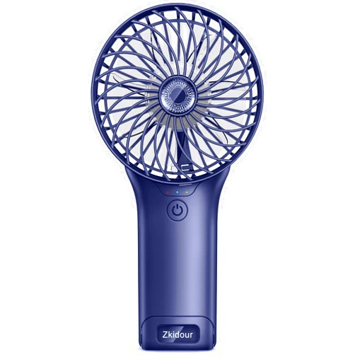 Zkidour 2024 Upgrade Handheld Portable Fan Longer Lasting Max 20Hrs Working Time, 4 Speeds Strong Wind USB Rechargeable Personal Mini Fan Desk Fan for Girls Women Kids Traveling Outdoor Office-Blue