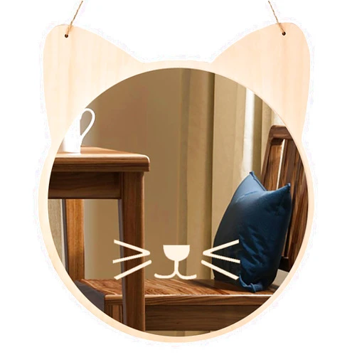 iCAGY Plastic Kids Mirror for Wall - Kids Safety, Hanging, Acrylic, Non-Glass and Unbreakable - Cat Decoration Mirror for Kid's Playroom 10