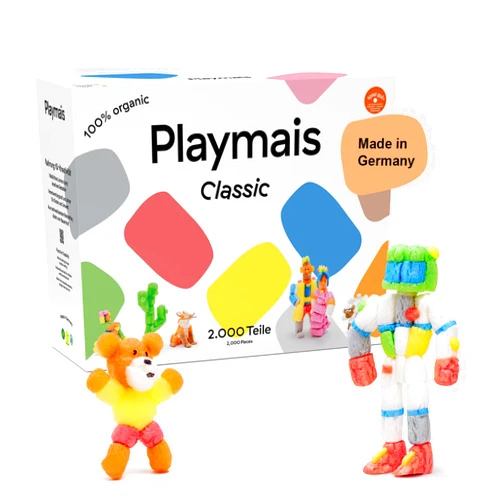 Playmais Classic 2000 | 2000 Pieces | Craft Set | Natural Toy | Includes Sponges, Craft Knife | Vegan, Responsible & Safe for Children & Environment | from 3 Years