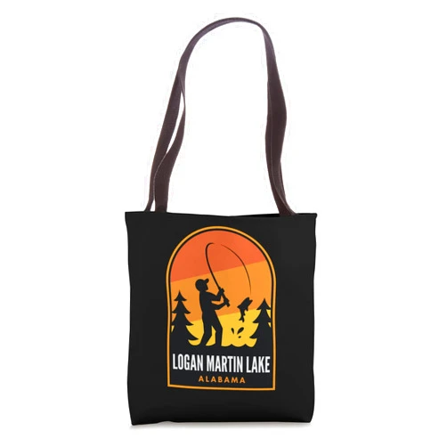 Logan Martin Lake AL Fishing Merch Logan Martin Lake Alabama Fishing Tote Bag