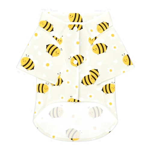 CWECVWE Cat Shirt Dog Cute Clothes, Breathable Beach Seaside Puppy Shirt Compatible with Cute Honeybee Bee Light Yellow, Pet Sweatshirt for Small Medium Large Dog and Cat