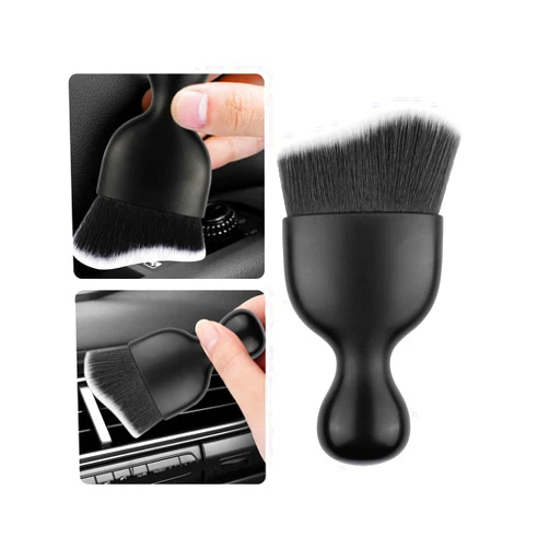 Stacool Car Detailing Brush,Soft Car Cleaning Brush with Curved Design for Dashboard,Air Vent,Multifunctional Car Interior Dust Sweeping Soft Brush Car Interior Cleaning Tool (Black+White)