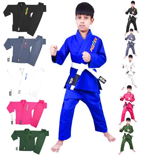 POZTEV Kids Brazilian Jiu Jitsu Gi For Kids BJJ Gi Youth Grappling Kimonos Preshrunk Lightweight Martial Arts Uniform