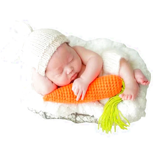 Toyvian Newborn Bunny Costume, Unisex-Babies Outfit with Crochet Hat & Pants, Woolen Knit Photography Props for Holiday, Baby Shower, Birthday Gift