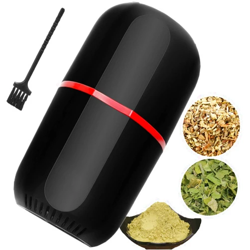 TURIMON Herb Grinder Electric, Turimon Large Herbal/Coffee Grinders/Mill/Crusher for Spice and Herbs With Cleaning Brush - Black - 4.2 oz Capacity