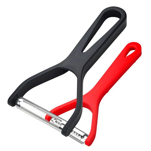 M JINGMEI Vegetable Peeler Julienne Peeler, Soft Fruit Tomato Peelers for Kitchen, Y Serrated Peeler with Swivel Stainless Steel Blades, 2-Pieces Set