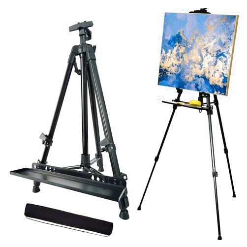 ARTIFY art supplies Artify 61 Inches Painting Easel Stand, Adjustable Height from 22-61”, Tripod for Painting and Display with a Carrying Bag, Aluminum, 1PACK, Black