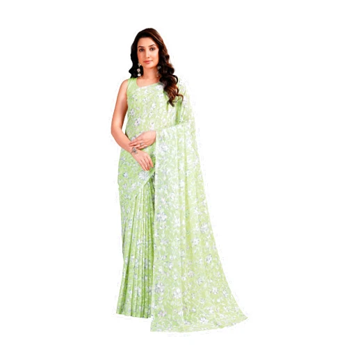 Garden Vareli Summer Roganza Viscose Brasso Floral Print Saree