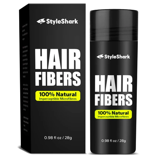 StyleShark Hair Fiber Powder (28g), Hairpiece Filler, Hair Fibers for Thinning Hair, Increase Hair Density, Styling Powder for Women & Men, Premium Formula Thickening for Instant Volume(Medium Brown)