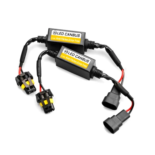 MLAHUIER 2PCS Car LED Headlight Canbus Decoder, 9006/9005 LED Blinker Resistor, Warning Error Fault Decoder to Fix Bulb Switch Problem, Universal LED Light System Anti-Flicker Harness Adapter