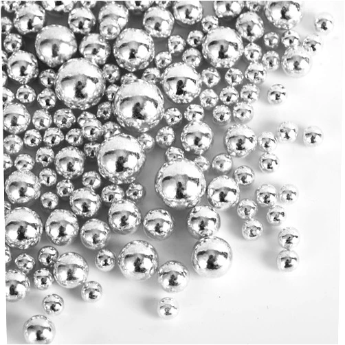 Kasvan Silver Pearl Sugar Sprinkles - Edible Candy Pearls 130g/4.58 Oz, Mix Size, Baking Cake Decorations, Ice Cream Toppings and Cookie Decorating, Wedding Party Chirstmas Supplies