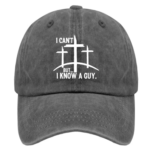 NEWSED I Can't But I Know A Guy Cap 80s hat Pigment Black hat for Men Gifts for Dad Golf Hat