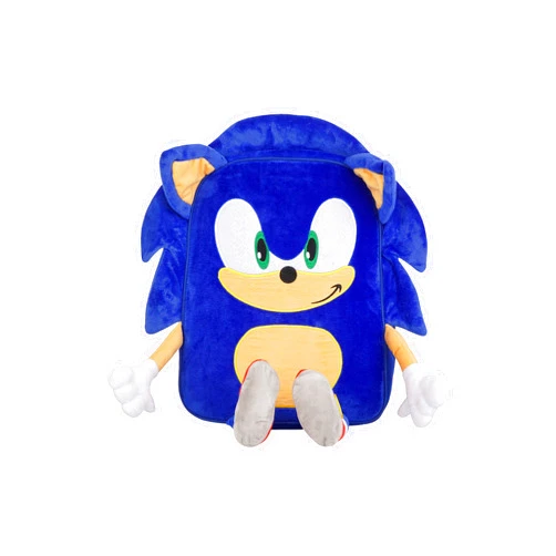 AI ACCESSORY INNOVATIONS Sonic The Hedgehog Backpack for Boys, Plush Padded Bookbag with Adjustable Shoulder Straps, Sonic Schoolbag with 3D Arms, Legs and Ears, Durable School Bag for Kids, Blue