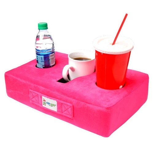 Cup Cozy Pillow (Pink) *As Seen on TV*-The World's Best Cup Holder! Keep Your Drinks Close and Prevent Spills. Use it Anywhere-Couch, Floor, Bed, Man cave, car, RV, Park, Beach and More!