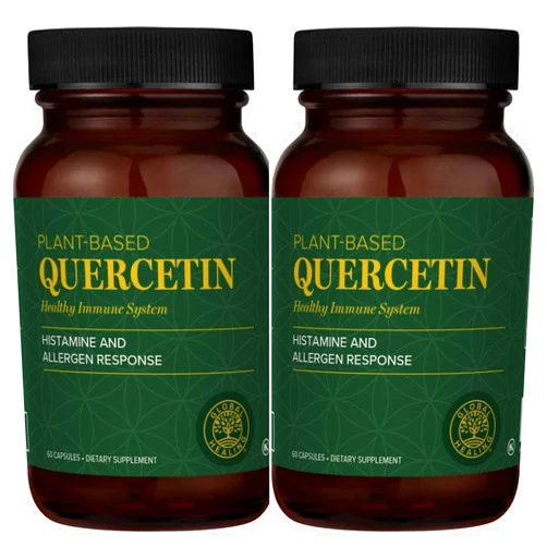 Global Healing Center Quercetin (2-Pack) 500mg Total, 250mg Each, Support Immune System Function & Body's Natural Response to Occasional Allergies - QuerceFIT Without Bromelain & Zinc - 60 Capsules