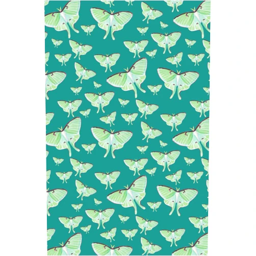 Chisha Paszczyk Hard Cover lined 144 page Notebook/Journal Teal Luna Moth Pattern