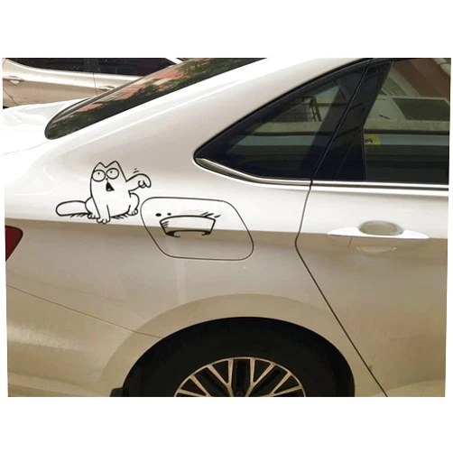 Yidwefe Simons Cat Bumper Decal Stickers Funny Hungry Cat Feed Me Vinyl Black Sticker Decal for Cars Trucks Vans SUVs Walls Windows Glass Laptops (Black, 5.7'' x 13.8'', 2pcs)