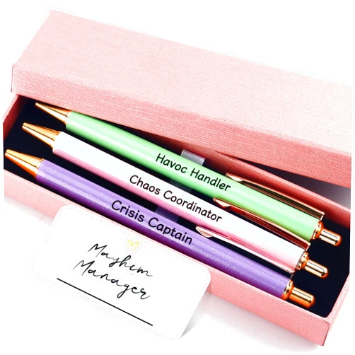 Lestp Fancy Pens Sets for Women Office Chaos Coordinator Gifts for Friends Boss Gifts for Women Cute Pen Set Coworker Daughter Motivational Gift Colleges Positive Encourage Graduation Gift