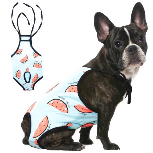 PUMYPOREITY Washable Dog Diaper Jumpsuit Female, Soft Cotton Sanitary Pantie with Adjustable Suspender for Girl Dog Puppy, Reusable Doggies Period Pants Incontinence Small Medium Dogs Pet Underwear
