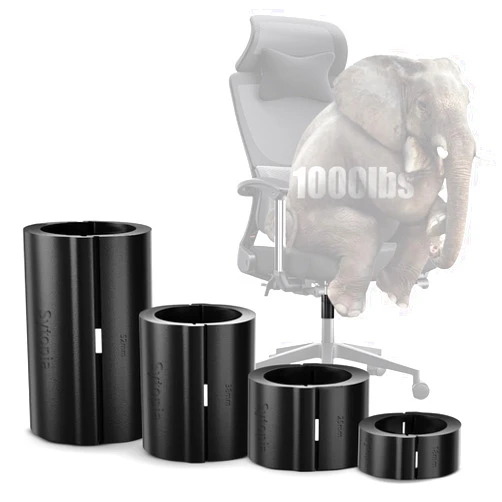 Sytopia Fix Sinking Office Chairs, 4 Pieces Clamps Chair Height Extenders, Stop Gas Cylinder Sliding Down, No Tools required, up to 5 Inches, Heavy Duty 1000 lbs Fit for 95% Swivel Cylinder Piston