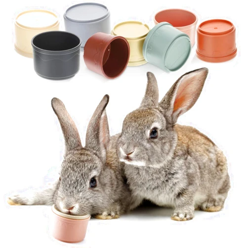 MEWTOGO 8 Pcs Stacking Cups for Rabbits - Multi-Colored Reusable Bunny Toys of Different Sizes, Safe Plastic Nesting Toys for Small Animals Rabbits Bunny Hiding Food and Playing