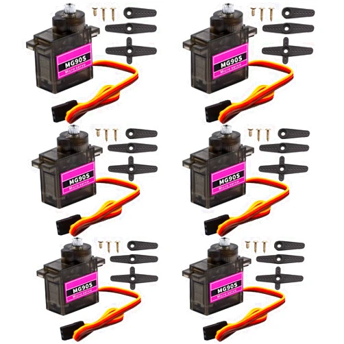 CenryKay MG90S Servo 9G Micro Servo Motor，6PCS MG90S Metal Geared Servo Motor for Arduino Raspberry Pi